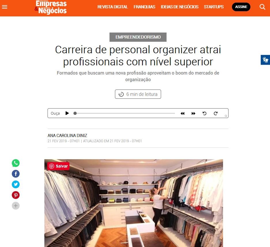 carreira de personal organizer atrai profissionais com nivel superior