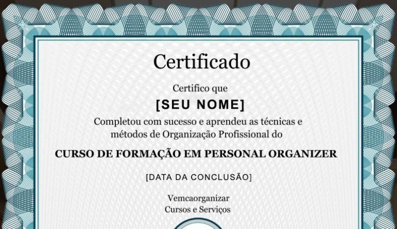 Curso de Personal Organizer Online com Certificado 9 Curso de Personal Organizer Online, com Certificado de Conclusão